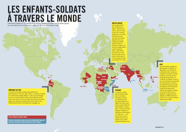 Carte Du Monde Des Enfants Soldats | Cpe Et Vie Scolaire intérieur Carte Du Monde Pour Enfant