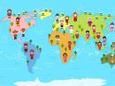 Carte Du Monde Et Enfants De Diverses Nationalités avec Carte Du Monde Pour Enfant