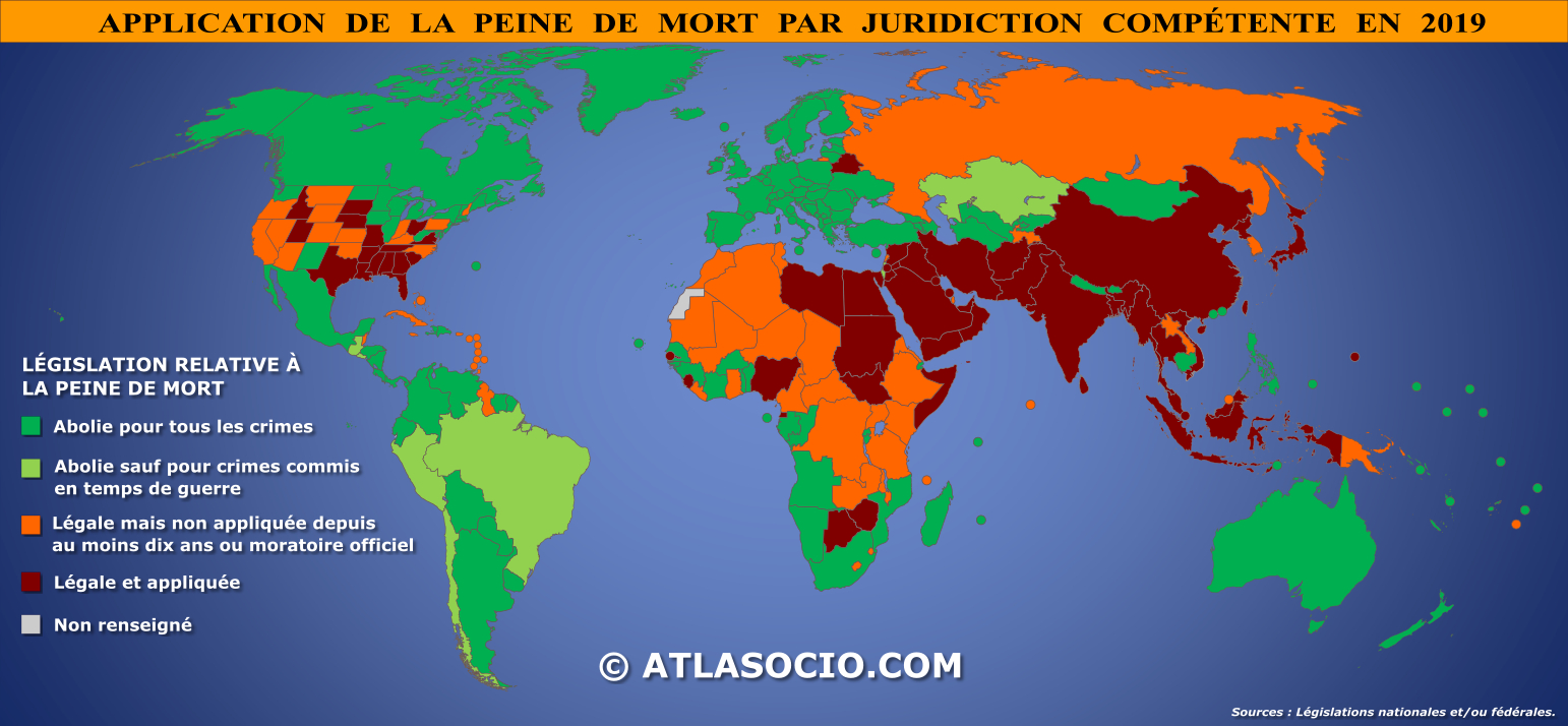 Carte Du Monde : Peine De Mort | Atlasocio encequiconcerne Carte Du Monde Avec Capitale