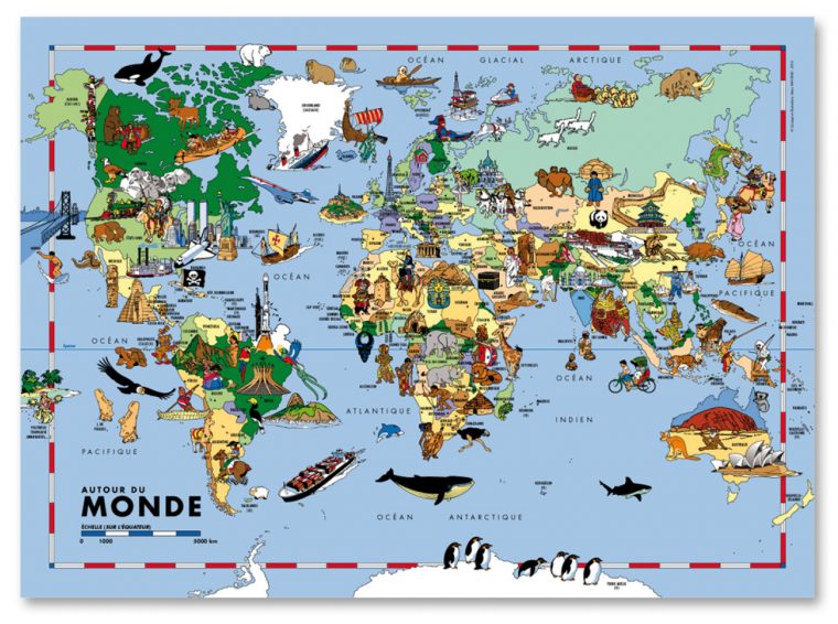 Carte Du Monde Pour Enfants – Carte Murale De Grand Format à Carte Du Monde Pour Enfant