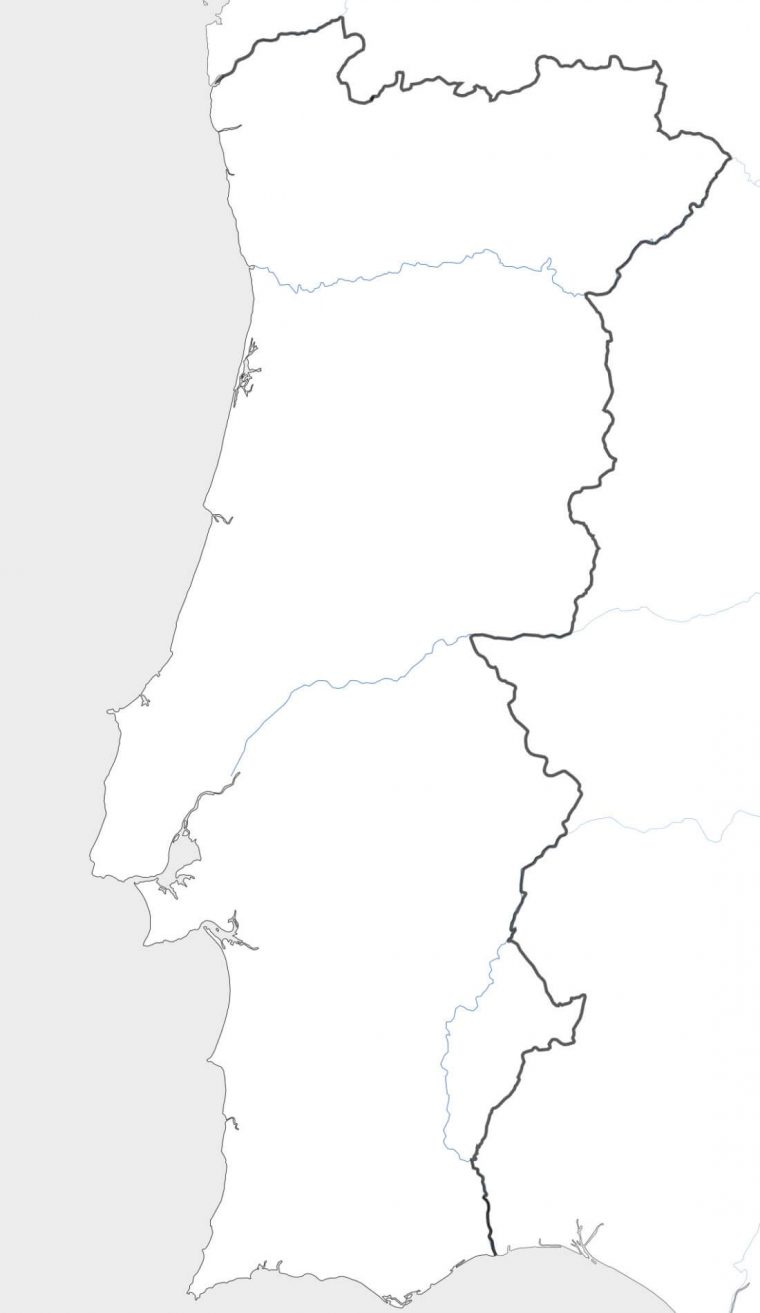 Carte Du Portugal pour Carte Des Régions Vierge