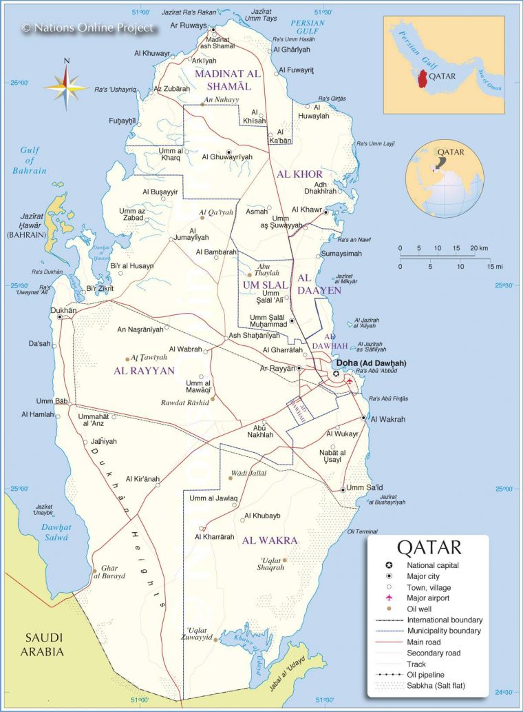 Carte Du Qatar – Plusieurs Cartes Du Pays Du Moyen-Orient dedans Carte De L Europe Avec Pays