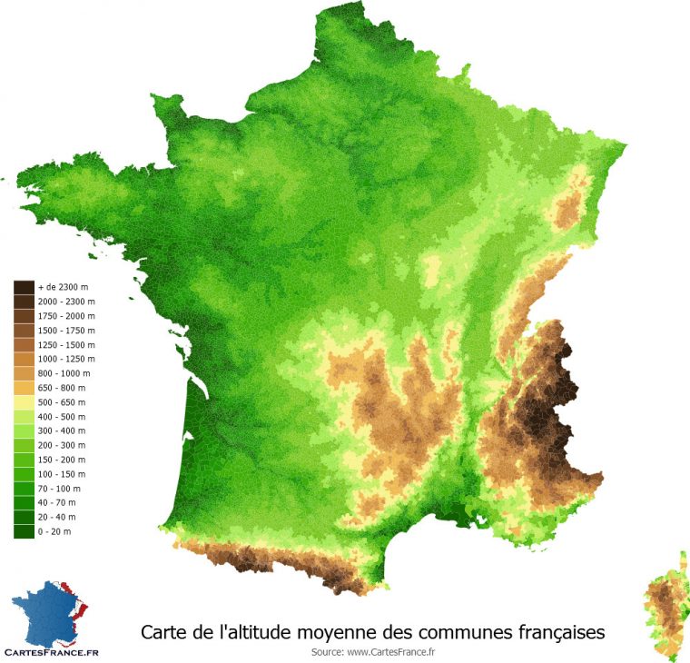 Carte Du Relief Des Communes De France encequiconcerne Carte Geographique Du France