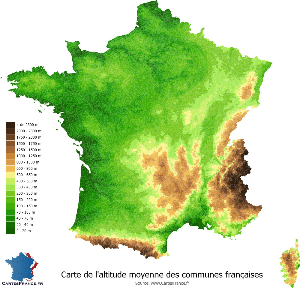 Carte Du Relief Des Communes De France encequiconcerne Carte Geographique Du France