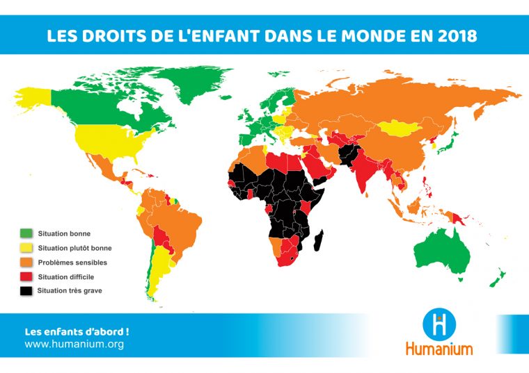 Carte Du Respect Des Droits De L'enfant Dans Le Monde – Humanium concernant Carte Du Monde Enfant