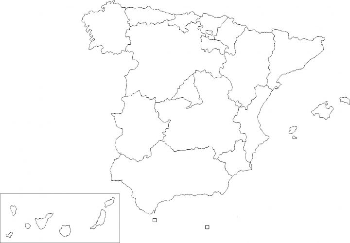 Carte Espagne Vierge Régions, Carte Vierge Des Régions De L intérieur Carte Département Vierge