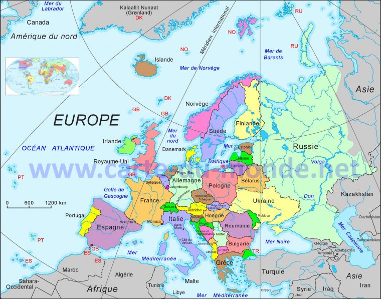 Carte Europe, Carte Du Monde concernant Carte De L Europe Détaillée