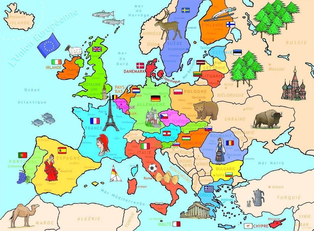 Carte Europe | Carte Europe, Géographie, Carte Du Monde encequiconcerne Carte Europe Enfant