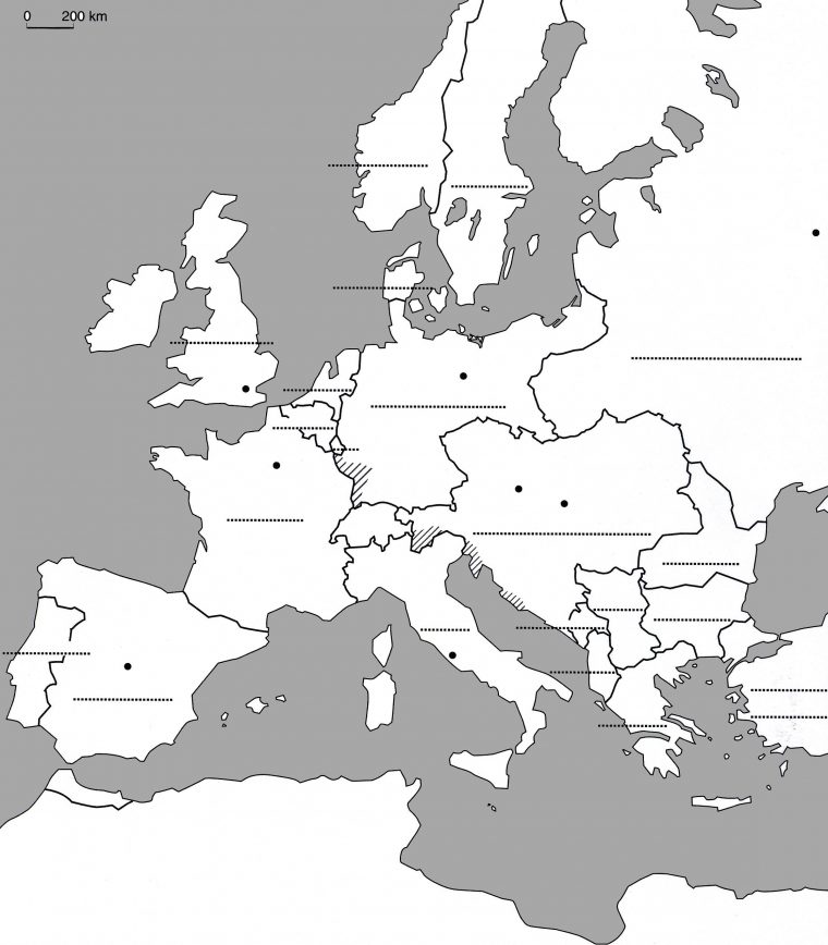 Carte Europe Cm1 À Compléter | My Blog concernant Carte Europe Vierge