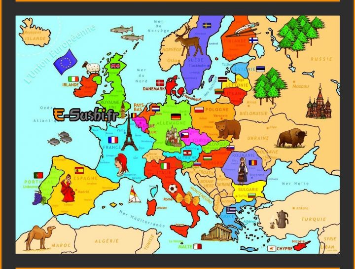 Carte Europe – Symboles Des Pays | Carte Europe, Géographie serapportantà Carte Des Pays D Europe