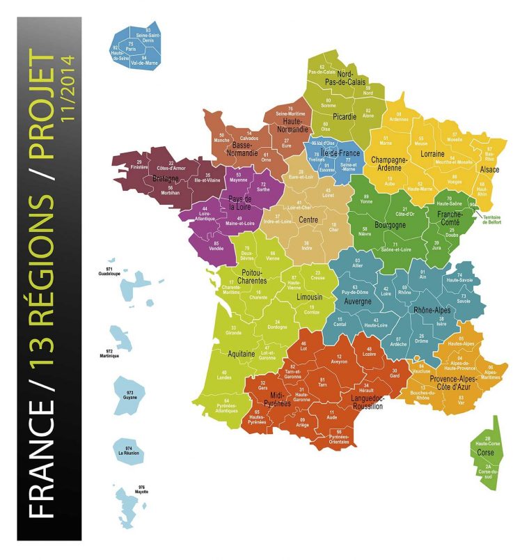 Carte-France-13-Regions | Mapa De Francia, Regiones, Francia destiné Carte Des 13 Régions