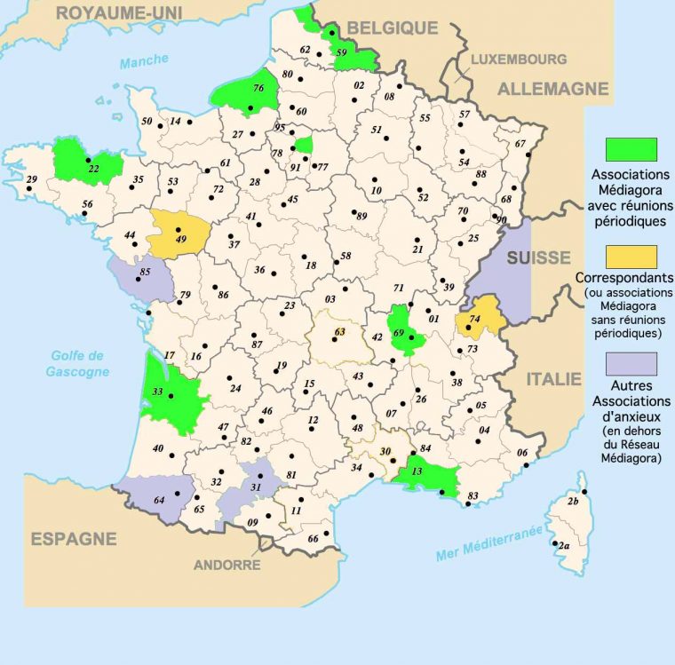 Carte, France, Associations, Correspondants, Médiagora avec Département 13 Carte