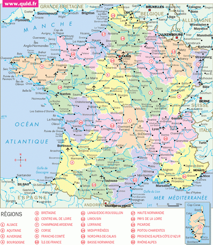 Carte France | Carte Et Plan, Carte De France, Les Régions pour Mappe De France