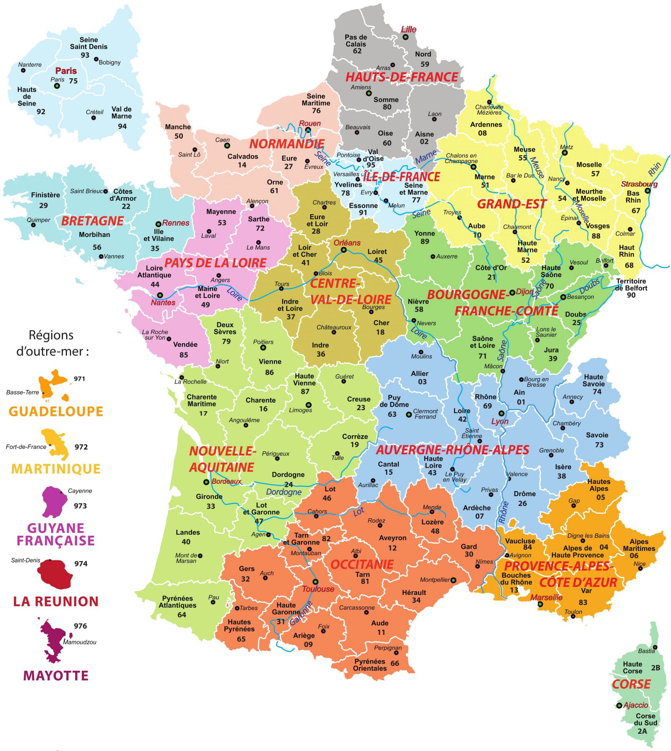 Carte France Villes : Carte Des Villes De France à Carte De France Avec Département 