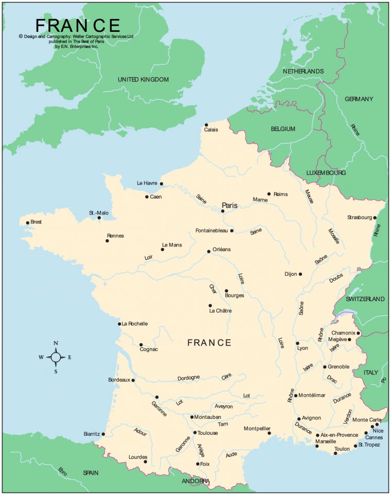 Carte Frontières De France, Carte Des Frontières De France à Carte Des Fleuves En France