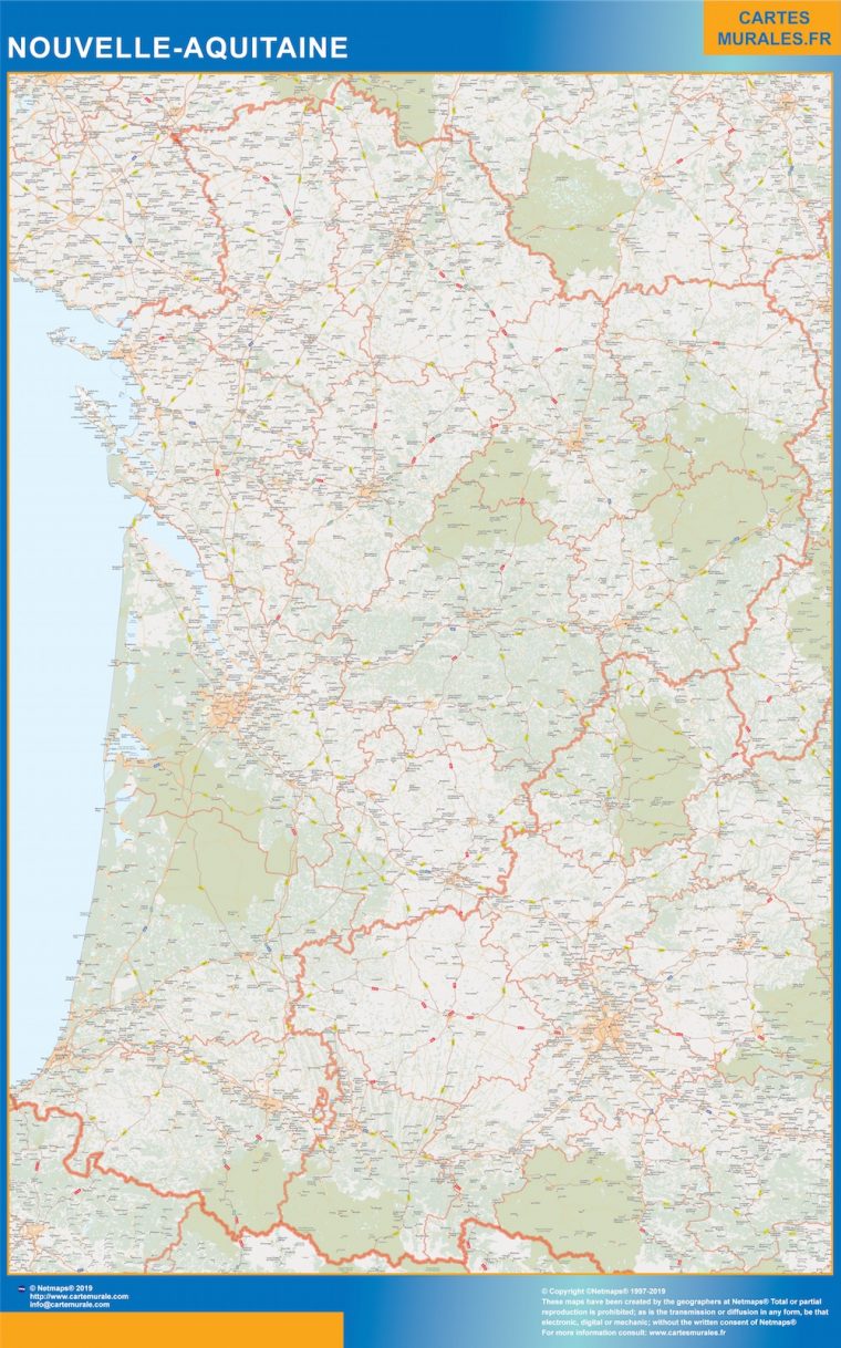 Carte Geante Région Nouvelle Aquitaine Impression Numérique destiné Nouvelle Carte Region