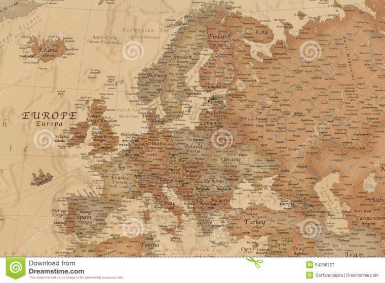 Carte Géographique Antique De L'europe Image Stock – Image encequiconcerne Carte Géographique Europe