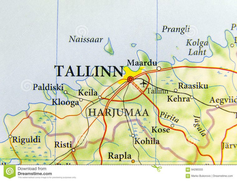 Carte Géographique De Pays Européen Estonie Avec La Capitale avec Carte De L Europe Avec Capitales