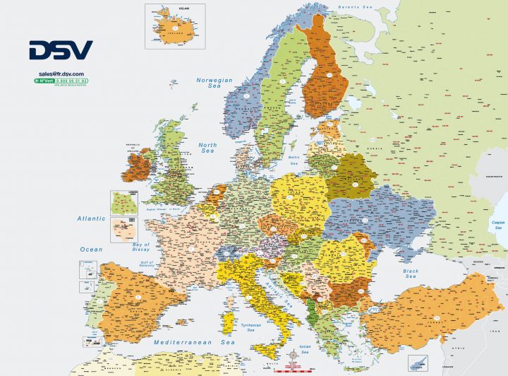 Carte Géographique Pliée Europe Codes Postaux Dsv Bc Maps avec Carte D Europe 2017