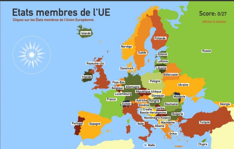 Carte Interactive D'europe Etats Membres De L'union à Capitale Union Européenne