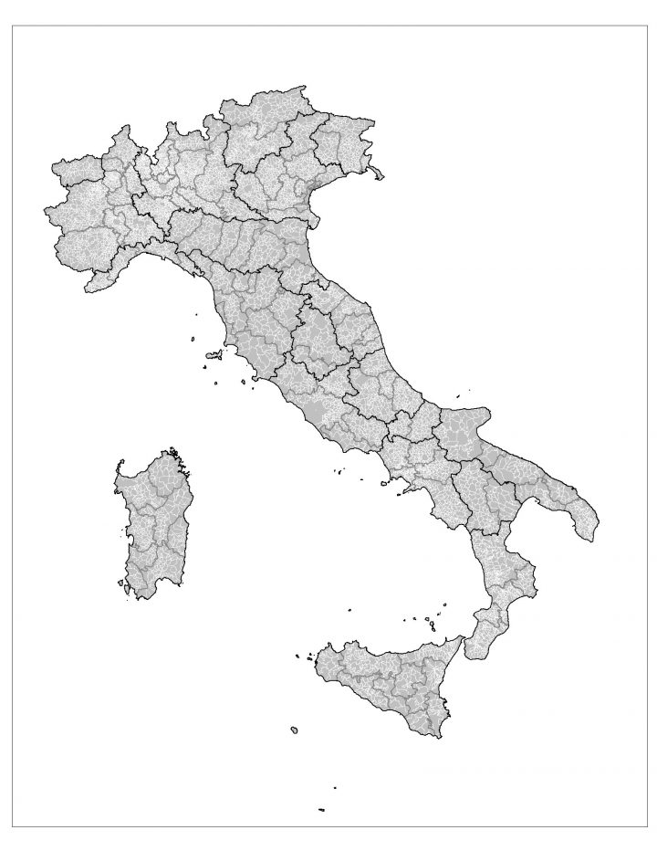 Carte Italie Vierge Départements, Carte Vierge Des dedans Carte Département Vierge