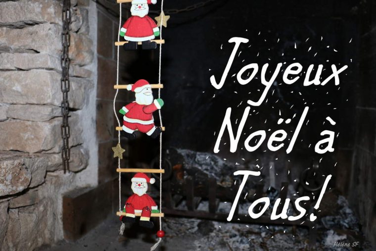 Carte Joyeux Noël À Tous Avec Père Noël Et Cheminée – Hélène Sf à Carte Joyeux Noel À Imprimer