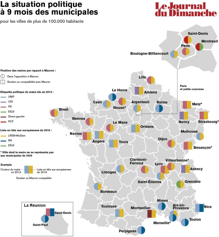 Carte. Municipales 2020 : Ces Villes Qui Suscitent L'intérêt serapportantà Carte De France Grande Ville