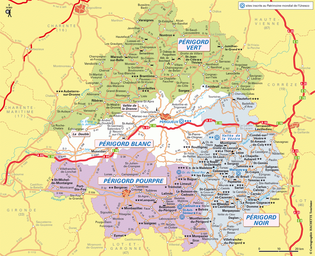 Carte Périgord - Dordogne : Plan Périgord - Dordogne à Carte Avec Departement