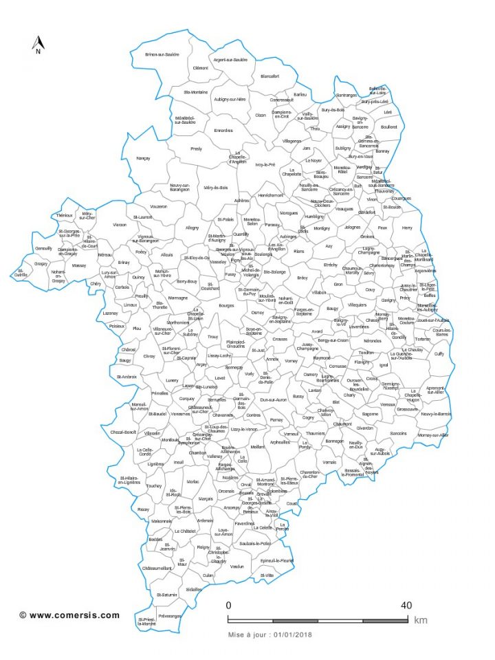 Carte Personnalisable Des Villes Et Communes Du Cher tout Petite Carte De France A Imprimer