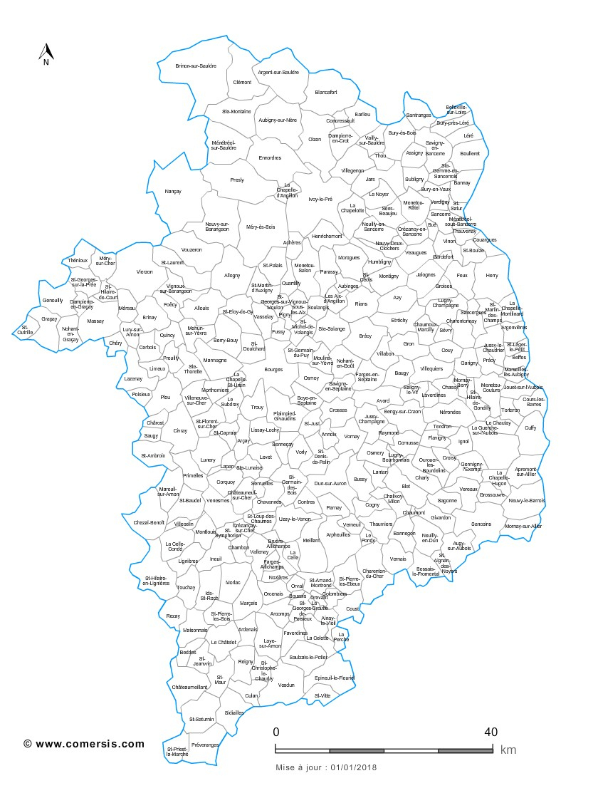 Carte Personnalisable Des Villes Et Communes Du Cher tout Petite Carte De France A Imprimer 