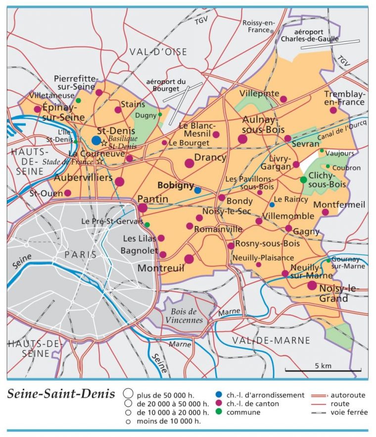 Carte, Plan Et Itinéraire Département Seine-Saint-Denis 93 intérieur Carte Départementale De La France