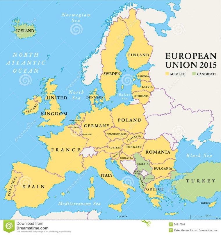 Carte Politique 2015 De Pays De L'union Européenne encequiconcerne Carte Union Europeene