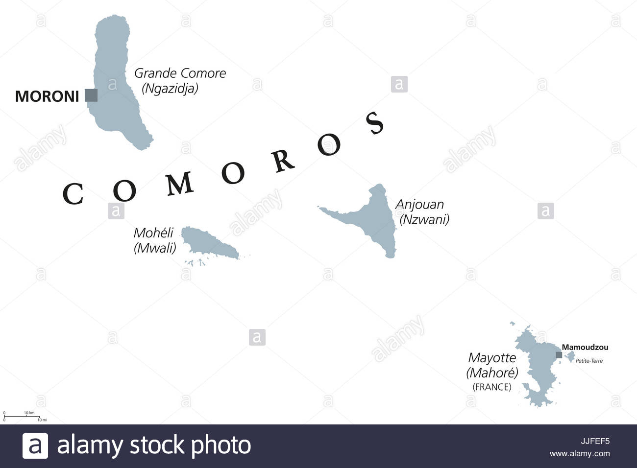 Carte Politique Comores Moroni Capitale De L&amp;#039;île De Mayotte dedans Les Capitales De L Union Européenne 