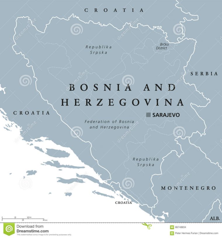 Carte Politique De La Bosnie-Herzégovine Avec La Capitale pour Capitale Europe Carte