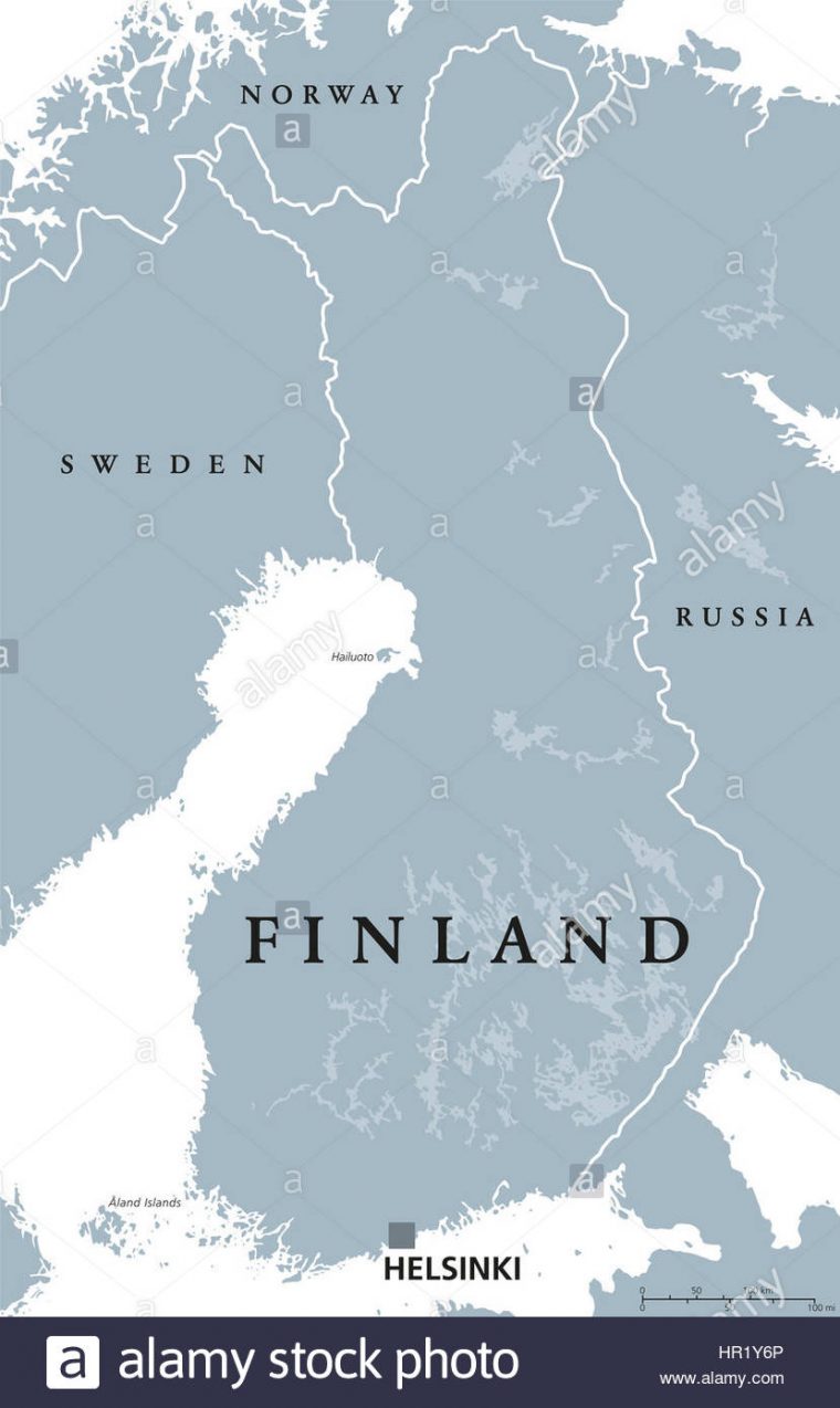 Carte Politique De La Finlande, Helsinki Capital Avec Les à Carte Europe Pays Et Capitale