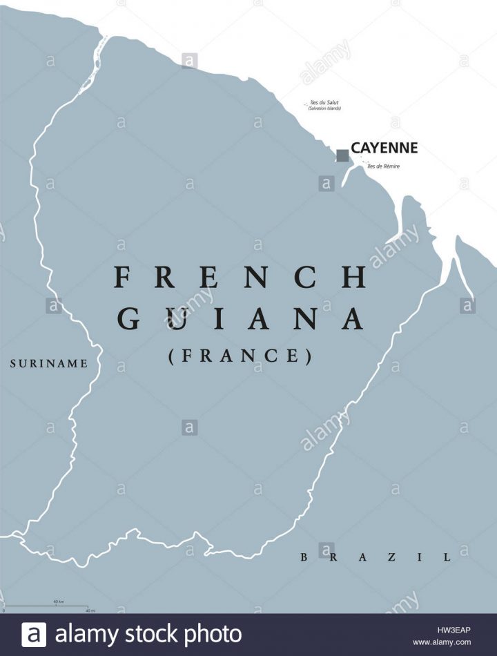 Carte Politique De La Guyane Française Au Capital De Cayenne destiné Département D Outre Mer Carte