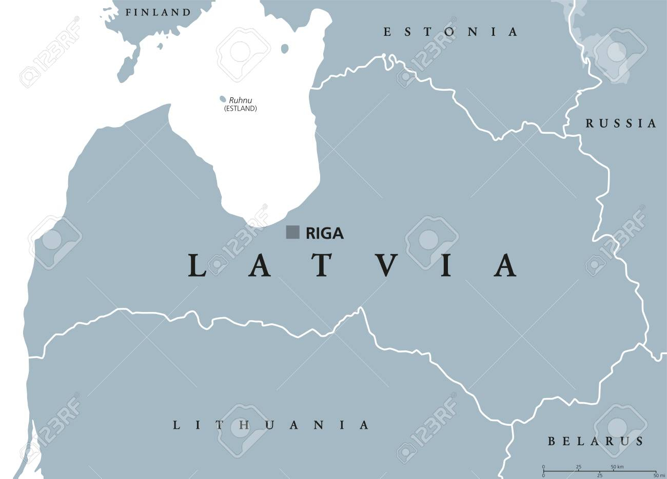 Carte Politique De La Lettonie Avec La Capitale Riga, Les Frontières  Nationales Et Les Pays Voisins. République D?europe Du Nord, L?un Des Trois  États serapportantà Carte Europe Capitale 