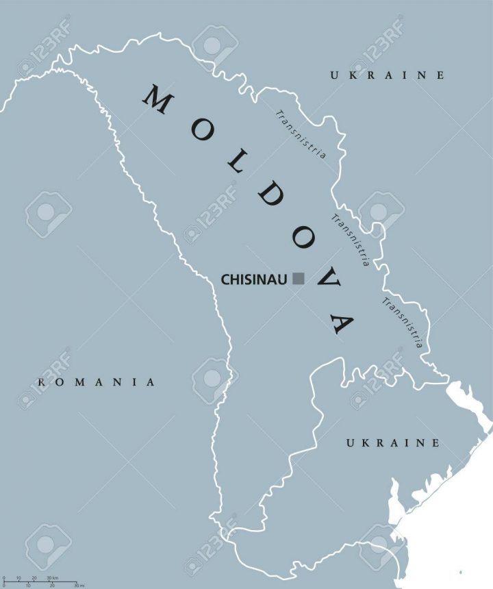 Carte Politique De La Moldavie Avec La Capitale Chisinau, La Transnistrie,  Les Frontières Nationales Et Les Voisins. Aussi Moldavie, République à Carte Europe Avec Capitale