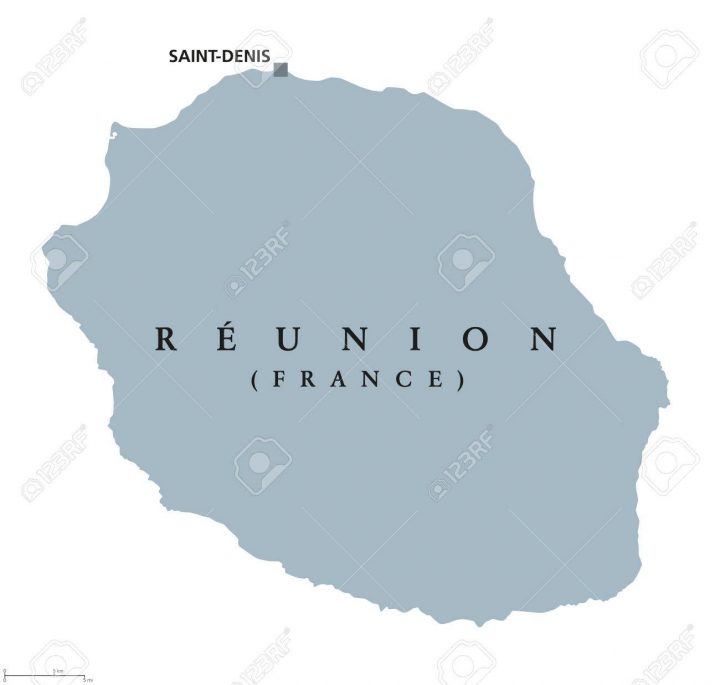 Carte Politique De La Réunion Avec La Capitale Saint-Denis. Île.  Département D'outre-Mer De La France Dans L'océan Indien, À L'est De  Madagascar. tout Carte France D Outre Mer