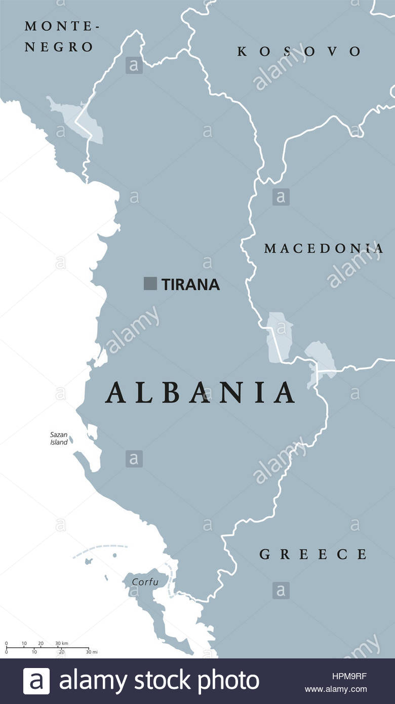 Carte Politique De L'albanie À Tirana, Capitale Des avec Carte Capitale Europe