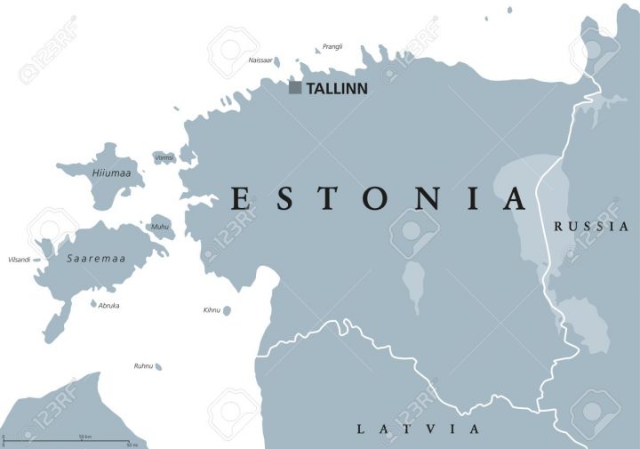 Carte Politique De L'estonie Avec La Capitale Tallinn, Les Frontières  Nationales Et Les Pays Voisins. République D'europe Du Nord, L'un Des Trois  Pays à Carte Capitale Europe