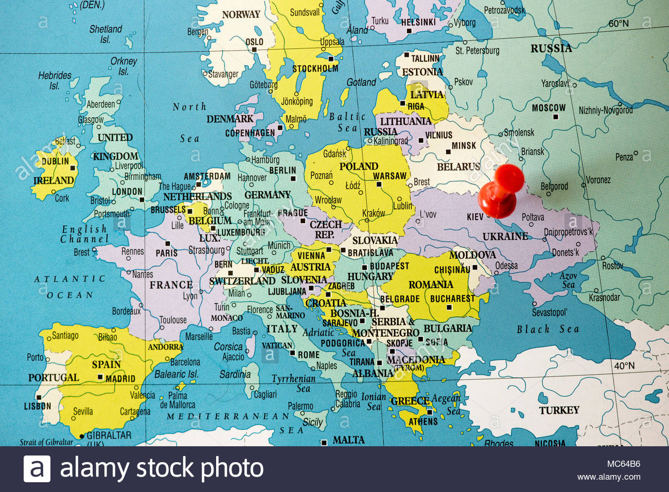 Carte Politique De L'europe, Ville De Kiev (Capitale De L pour Carte Capitale Europe
