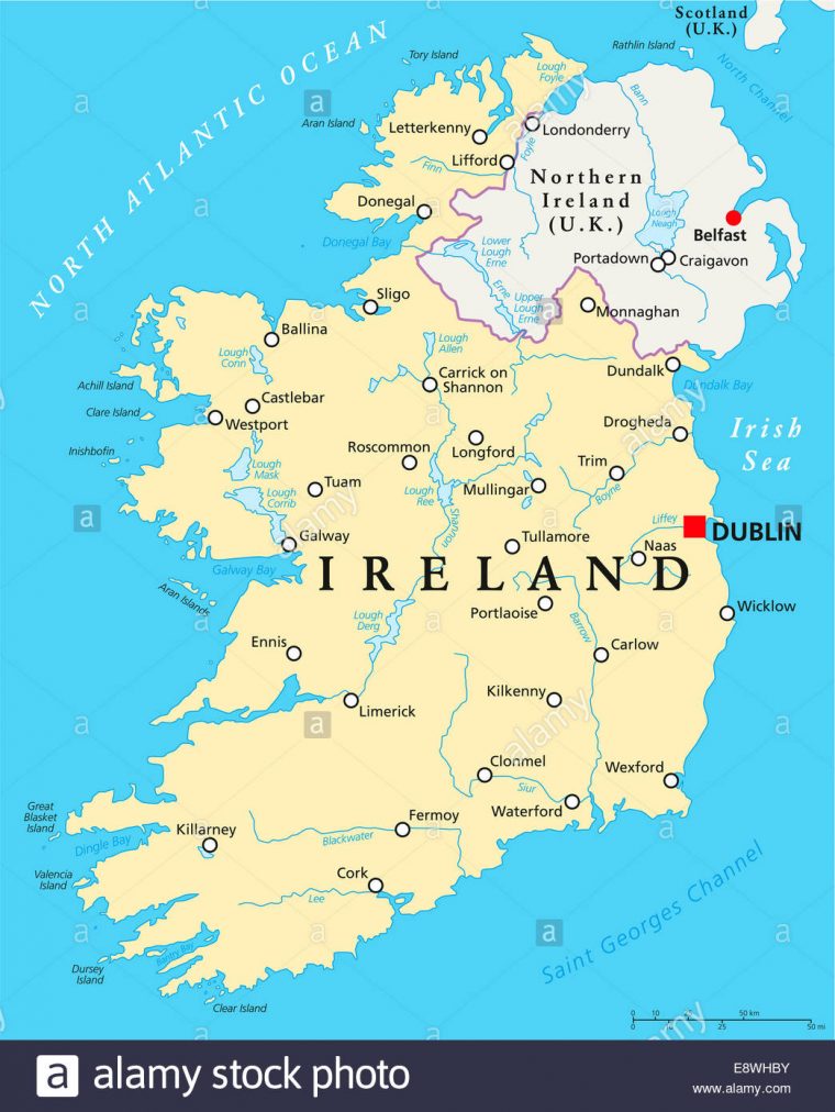 Carte Politique De L'irlande À Dublin, Capitale Des serapportantà Carte De L Europe Avec Capitales