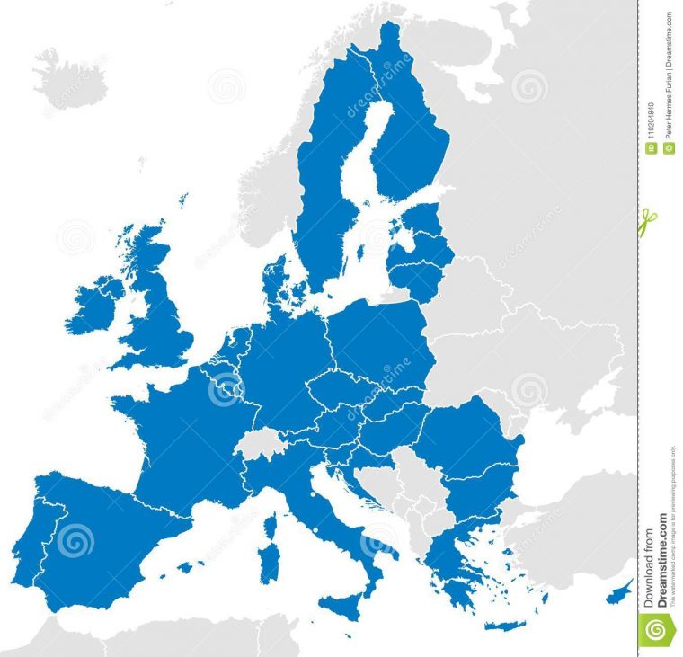 Carte Politique De Pays De L'union Européenne Illustration à Carte Des Pays Membres De L Ue