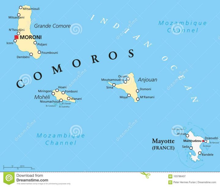 Carte Politique Des Comores Et De Mayotte Illustration De serapportantà Département D Outre Mer Carte