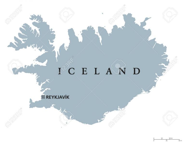 Carte Politique Islande Capitale Reykjavik. République Et Pays Insulaire  Nordique En Europe Et L'océan Atlantique Nord. Illustration Gris Avec avec Europe Carte Capitale