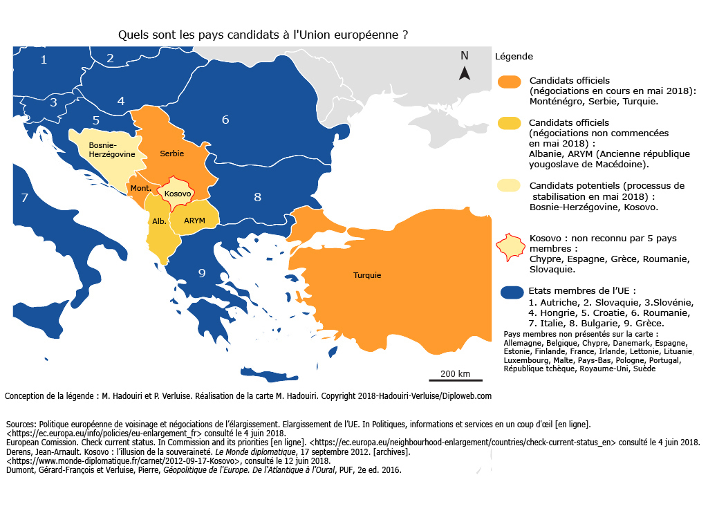 Carte. Quels Sont Les Pays Candidats À L&amp;#039;union Européenne dedans Carte De L Union Europeenne 
