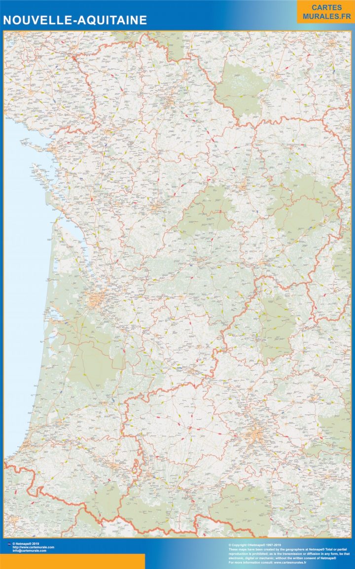 Carte Region Nouvelle Aquitaine | Cartes Murales France serapportantà Carte De France Nouvelle Region