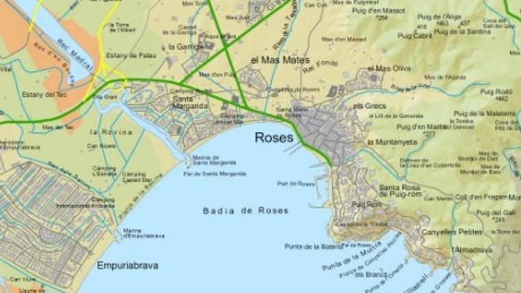 Carte Rosas Espagne Au Nord De La Costa Brava à Carte De France Grande Ville