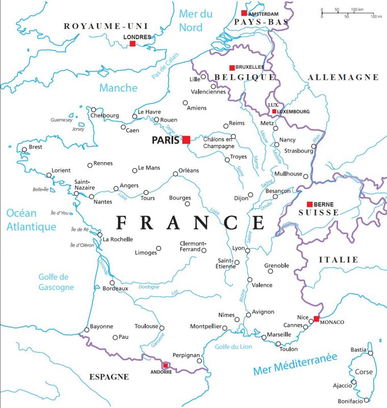 Carte Routes Fluviales destiné Carte Fleuve France